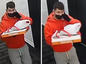 The first suspect, accused of posing as a pizza delivery person to gain access to a condo.