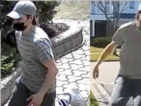 Images of a suspect in a series of porch thefts in Ajax and Pickering.
