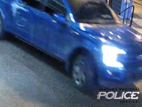 Investigators need help tracking down a suspect vehicle sought in connection with a deadly triple shooting in Clifton Hill, an area of Niagara Falls popular among tourist, on Friday, April 8, 2022.