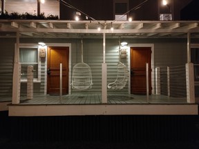 The comfortable hanging porch chairs are calling at The Roost in Ocean Springs, Miss.