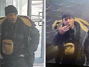 Security camera images of suspect wanted for a robbery in Scarborough on March 29, 2022.
