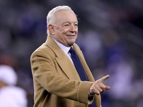 Dallas Cowboys Owner, President and General Manager Jerry Jones walks on the field before the game against the New York Giants at MetLife Stadium on November 4, 2019 in East Rutherford, New Jersey.