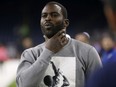 Former quarterback Michael Vick looks on prior to the game between the New England Patriots and the Houston Texans at NRG Stadium on December 01, 2019 in Houston, Texas.