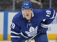 Jason Spezza of the Toronto Maple Leafs waits for a puck drop against the Ottawa Senators during an NHL game at Scotiabank Arena on January 1, 2022 in Toronto, Ontario, Canada.