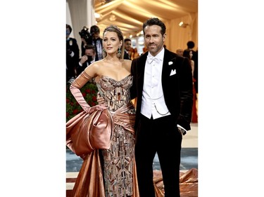 2022 Met Gala co-chairs Blake Lively and Ryan Reynolds attend the 2022 Met Gala celebrating "In America: An Anthology of Fashion" at The Metropolitan Museum of Art on May 2, 2022 in New York City.