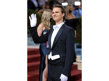 Ansel Elgort attends the 2022 Met Gala celebrating "In America: An Anthology of Fashion" at the Metropolitan Museum of Art on May 2, 2022 in New York City.