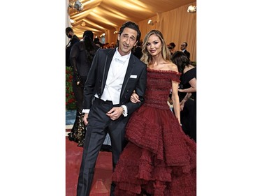 Adrien Brody and Georgina Chapman attend the 2022 Met Gala celebrating "In America: An Anthology of Fashion" at the Metropolitan Museum of Art on May 2, 2022 in New York City.