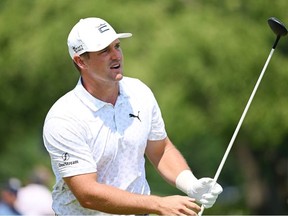 Bryson DeChambeau of the United States plays a shot during a practice round prior to the start of the 2022 PGA Championship at Southern Hills Country Club on May 18, 2022 in Tulsa, Oklahoma.