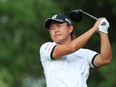 Ryosuke Kinoshita of Japan plays his shot from the seventh tee during the second round of the 2022 PGA Championship at Southern Hills Country Club on May 20, 2022 in Tulsa, Oklahoma.