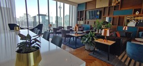 The CN Tower serves as the backdrop to the Sheraton Lounge on the 43rd floor. SARA SHANTZ PHOTO