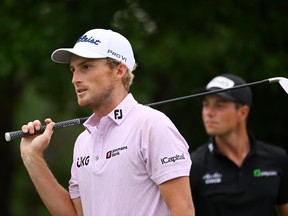 Will Zalatoris of the United States walks from the 17th tee during the second round of the 2022 PGA Championship at Southern Hills Country Club.