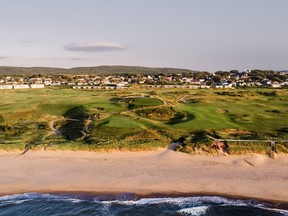 Built on land abandoned from coal mines that dominated the Cape Breton coast, Cabot Links lies below the seaside former mining town of Inverness. Jacob Sjöman photo