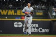 Chicago Cubs right fielder Seiya Suzuki (27) runs in at the end of the fourth inning against the Milwaukee Brewers at American Family Field May 1, 2022 in Milwaukee.