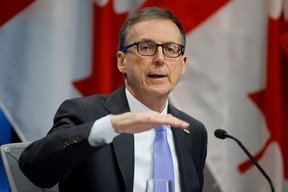 Bank of Canada Governor Tiff Macklem takes part in a news conference in Ottawa April 13, 2022.