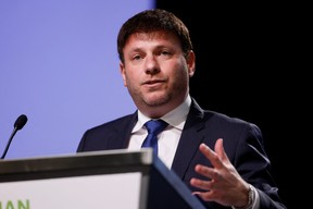 Conservative Party of Canada leadership hopeful Roman Baber takes part in a debate at the Canada Strong and Free Networking Conference in Ottawa May 5, 2022. REUTERS/Blair Gable