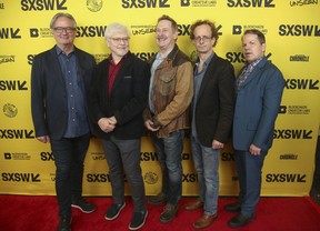 Mark McKinney, Dave Foley, Scott Thompson, Kevin McDonald, Bruce McCulloch from left to right, 