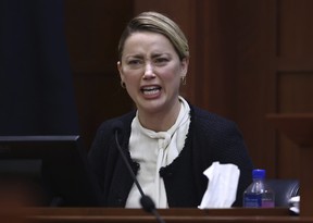 Amber Heard testifies in the courtroom at the Fairfax County Circuit Court in Fairfax, Va., Thursday, May 5, 2022.