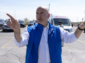 Ontario Liberal Leader Steven Del Duca arrives for a campaign stop at the Unionville GO station, in Markham, Ont., Thursday, May 12, 2022.