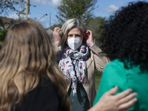 Ontario NDP Leader Andrea Horwath attends an announcement in Scarborough on Tuesday, May 17, 2022.