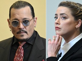 Johnny Depp and Amber Heard were seen in a courtroom in Fairfax, Virginia on May 3, 2022.