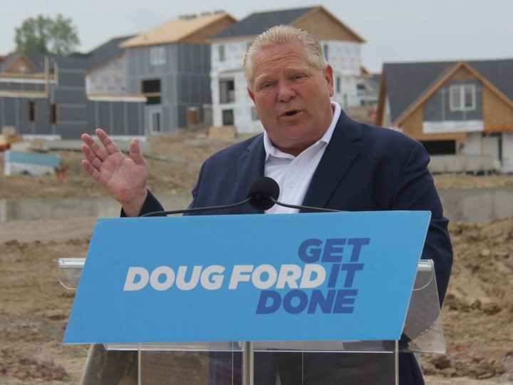  Conservative Party Leader Doug Ford talks during a campaign event in London, Ont., Saturday, May 21, 2022. POSTMEDIA NETWORK