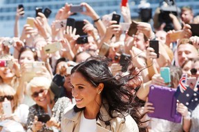 Meghan, Duchess of Sussex greets members of the crowd at the Sydney Opera House on October 16, 2018 in Sydney, Australia. (Photo by Chris Jackson/Getty Images)