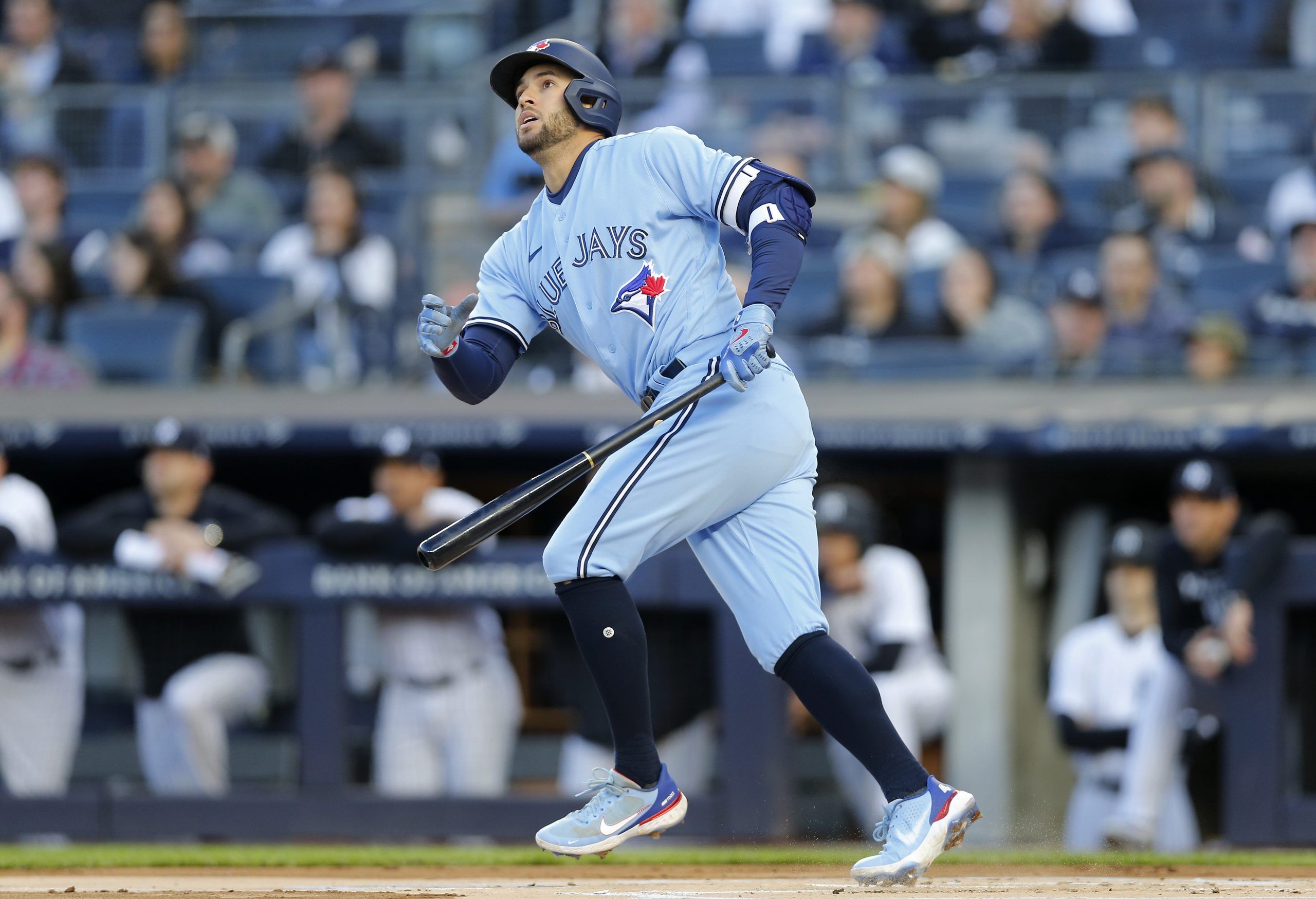 Toronto, Canada. 08th Apr, 2022. April 8, 2022, Toronto, ON, CANADA: Toronto  Blue Jays centre fielder George Springer (4) is introduced during an  opening ceremony prior to MLB baseball action against the