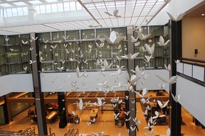 The trillium art installation will not go unnoticed in the lobby of the Sheraton Center. IAN SHANTZ/TORONTO SUN