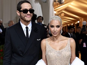 Pete Davidson and Kim Kardashian attend the 2022 Met Gala celebrating "In America: An Anthology of Fashion" at the Metropolitan Museum of Art on May 2, 2022 in New York City.