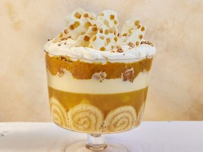 The famous Lemon Swiss Roll Amaretti Trifle, the official dessert for the Platinum Jubilee
