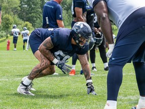 Defensive lineman Shane Ray at Toronto Argonauts training camp in Guelph.