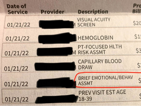 A New York woman says her sister was charged $40 (U.S.) "for crying" at a doctor's appointment. Camille Johnson, 25, even tweeted a picture of her sister's medical bill that showed the charge.