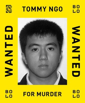 Ton Quoc-Hoang Ngo, aka Tommy Ngo, is wanted on a Canada-wide warrant for second-degree murder for the fatal stabbing of Russell Sahadeo, 23, in a park in Toronto’s west end on Sept. 6, 2015.