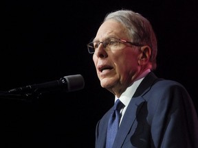 Wayne LaPierre, CEO of the National Rifle Association, speaks at the NRA-ILA Leadership Forum during the NRA's annual convention in Houston, Friday, May 27, 2022.