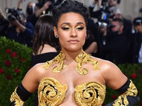 Actress Ariana DeBose arrives for the 2022 Met Gala at the Metropolitan Museum of Art on May 2, 2022, in New York.