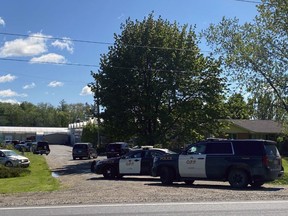 Norfolk OPP, working in conjunction with the Norfolk County bylaw office, executed a search warrant under the Cannabis Act at a suspected marijuana growing operation on Highway 24, north of Simcoe. Photo taken Tuesday May 17, 2022.