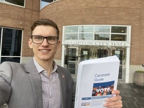 Brampton mayoral candidate Cody Vatcher, 23