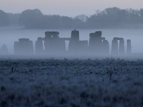 Stonehenge ancient stone circle is seen at dawn, near Amesbury, Wiltshire, Britain, November 4, 2020.