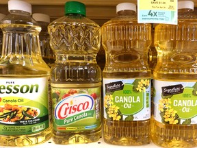 Cooking oils made from canola in Canada are offered for sale at a grocery store on April 26, 2022 in Chicago, Illinois. The price of cooking oil has been rising globally as the war in Ukraine has limited the supply of sunflower oil, a drought in Canada has decreased the supply of canola oil, and Indonesia, the world's largest exporter of palm oil, recently announced a ban on its export as it deals with shortages and rising prices domestically.