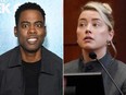 Chris Rock and Amber Heard are pictured in a combination photo.