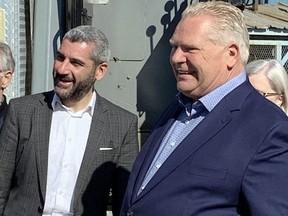 PC Leader Doug Ford is pictured while on the campaign trail in Sault St. Marie on May 7, 2022.