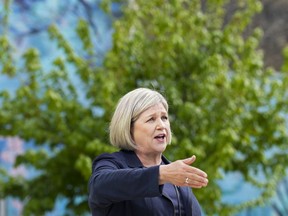 NDP Leader Andrea Horwath makes a campaign stop in Toronto on Wednesday, May 25, 2022.