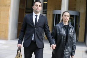 Hedley frontman Jacob Hoggard leaves 361 University Ave. Courts on Friday, May 6, 2022.