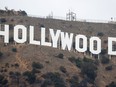 The historic Hollywood sign is viewed on Oct. 7, 2021 in Los Angeles, Calif.