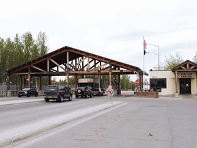 One of the gates for Joint Base Elmendorf-Richardson in Anchorage, Alaska.