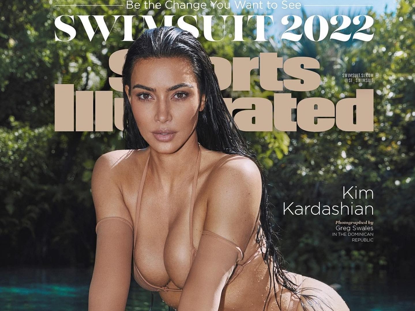 Kim Kardashian on cover of Sports Illustrated Swimsuit issue.
