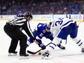 Game Three of the First Round of the 2022 Stanley Cup Playoffs at Amalie Arena on May 06, 2022 in Tampa, Florida.