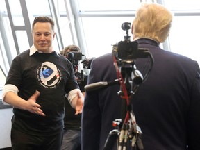 President Donald Trump and Elon Musk tour the Firing Room Four in Cape Canaveral, Fla., May 30, 2020.