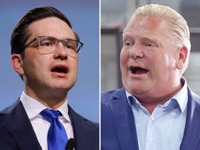 Pierre Poilievre, left, and Doug Ford.
