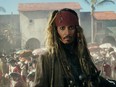 Johnny Depp is pictured as Jack Sparrow in "Pirates of the Caribbean: Dead Men Tell No Tales."